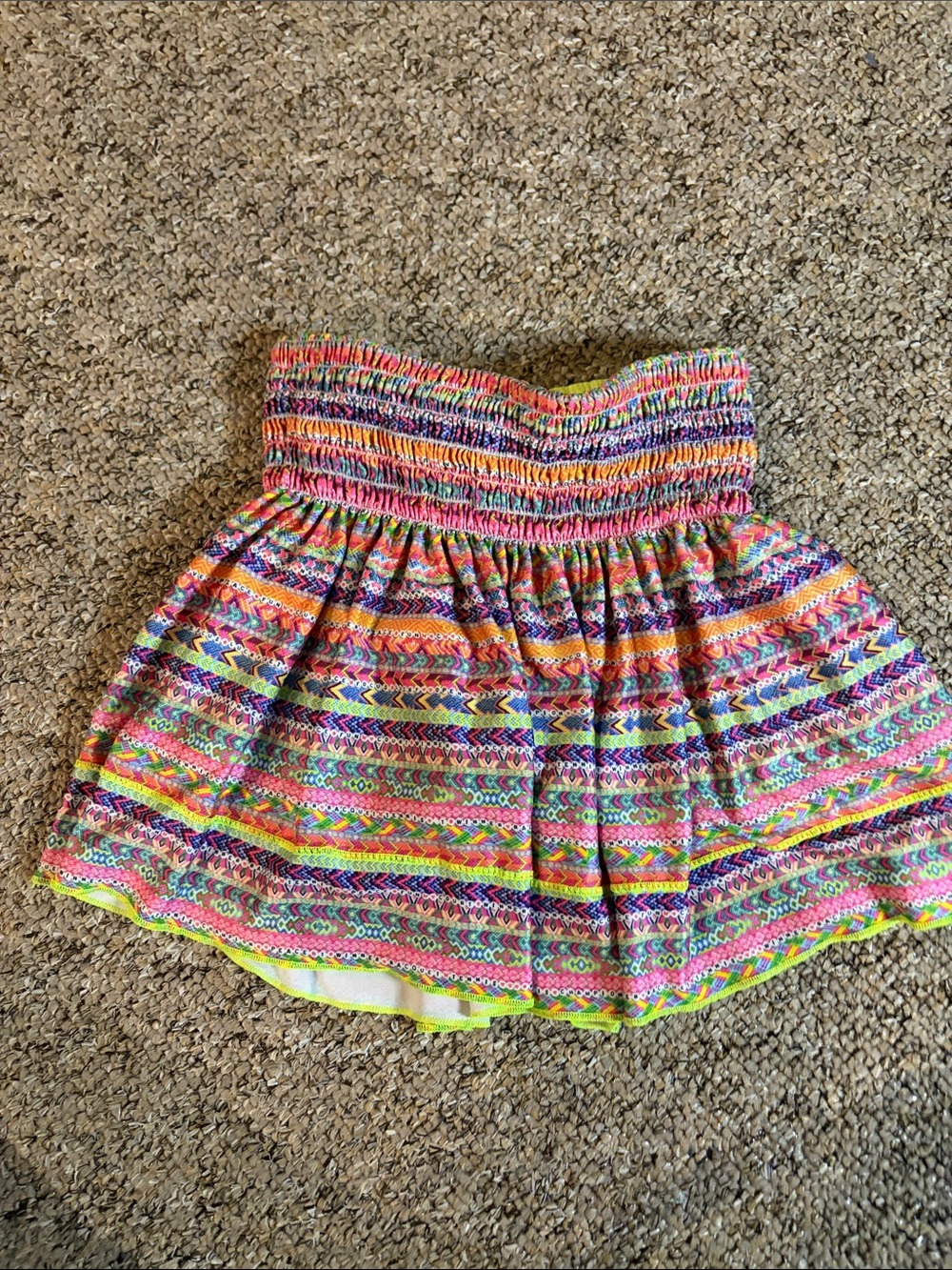 Lucky in Love Neon Multicolor Smocked Tennis Skort